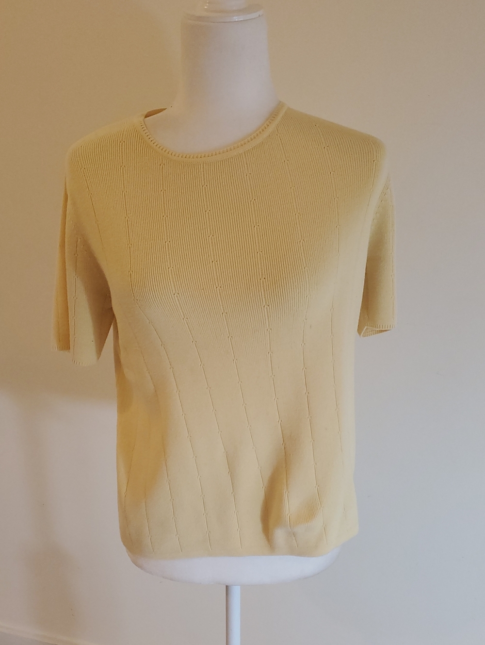 Laura Scott Pale Yellow Knit Tee